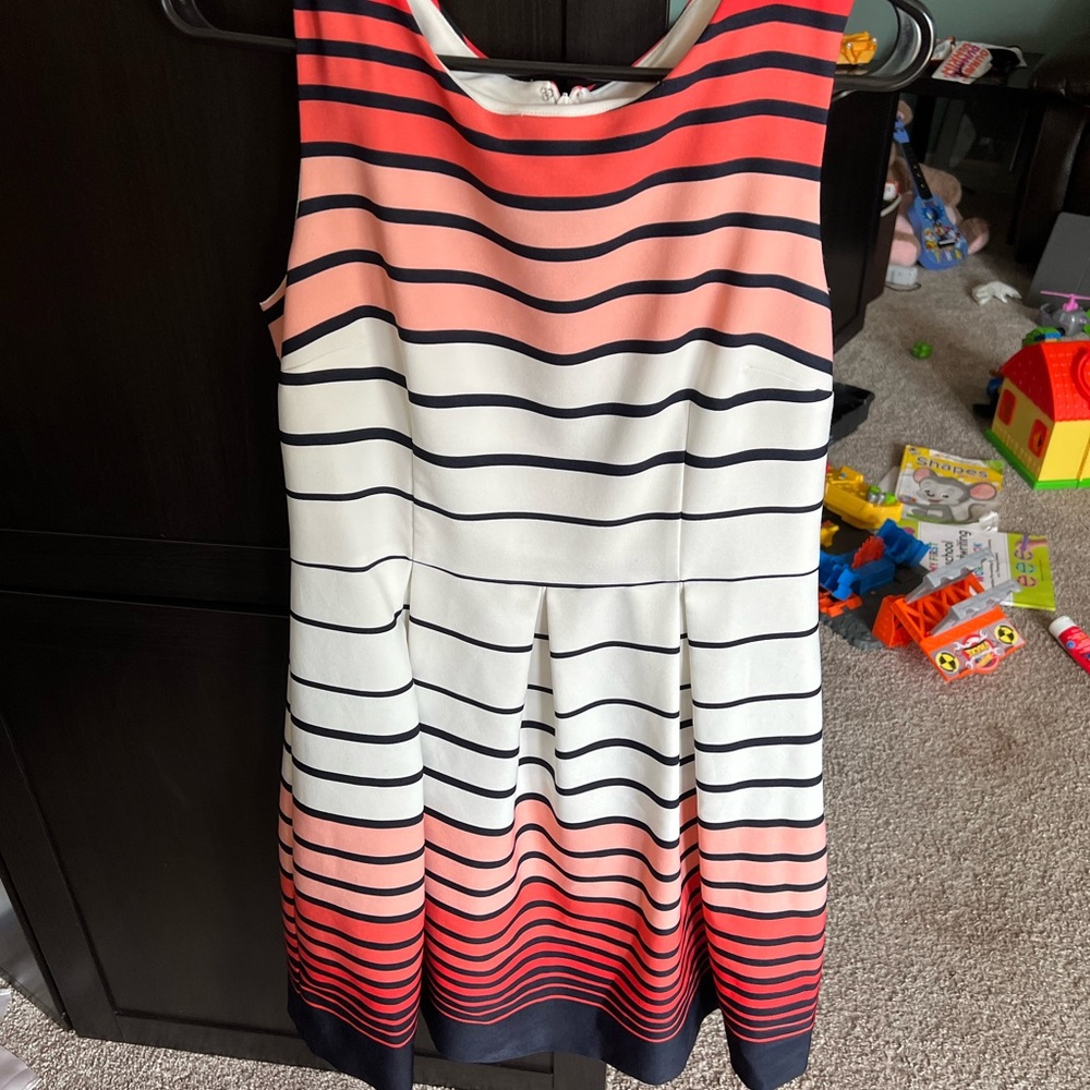 Beautiful Womens Summer Dress - Size 10 - Navy, White, Pink, & Coral